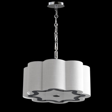 Coquille 20" Adjustable Scalloped Shade Metal LED Pendant - JONATHAN Y
